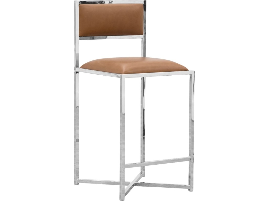 Amalfi X-Base Counter Stool in Cognac Leather - image 2