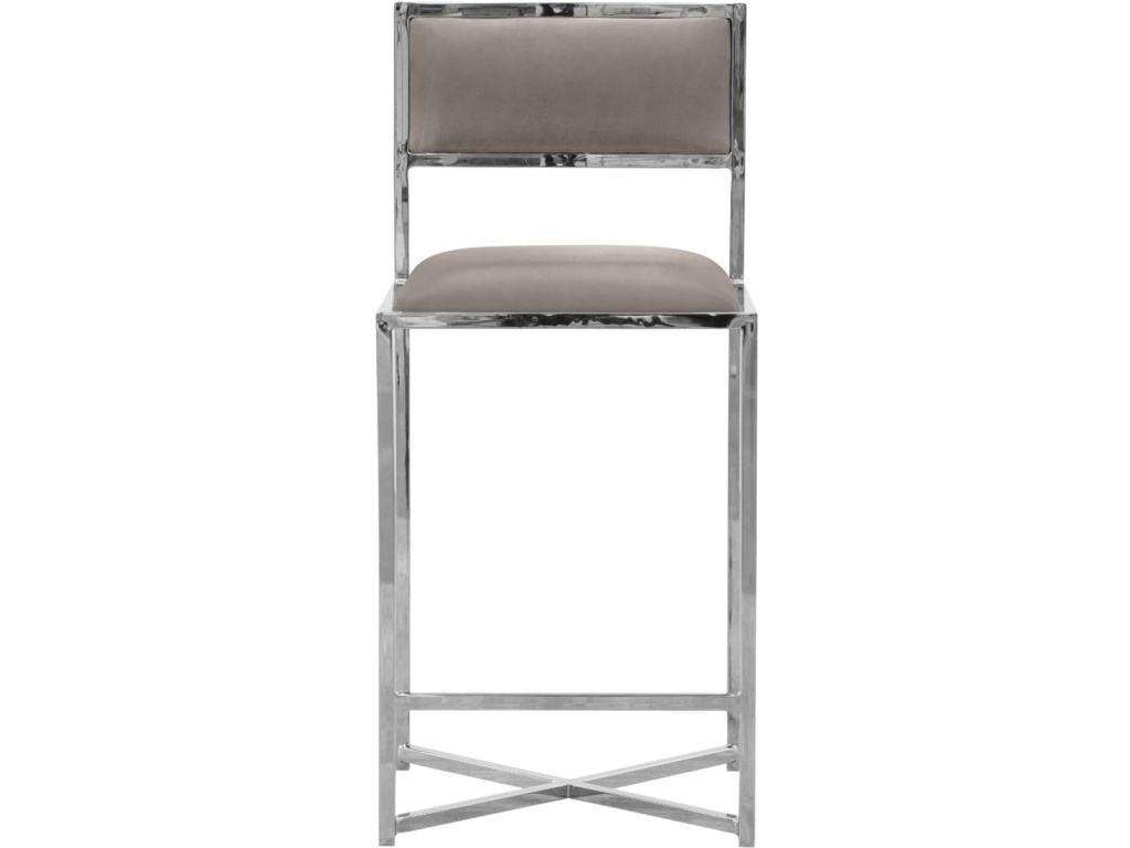 Amalfi X-Base Counter Stool in Taupe Leather - image 1