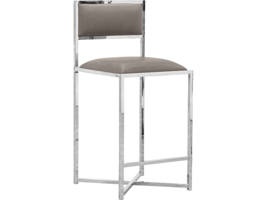 Amalfi X-Base Counter Stool in Taupe Leather - image 2
