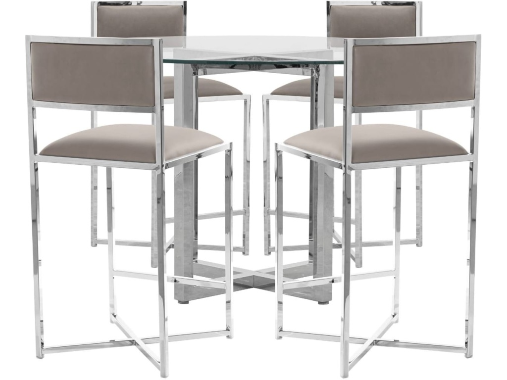 Amalfi X-Base Counter Stool in Taupe Leather - image 4