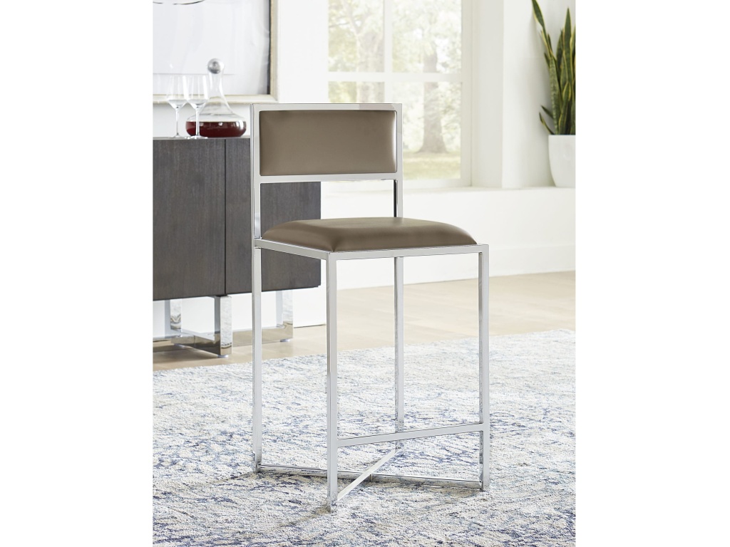 Amalfi X-Base Counter Stool in Taupe Leather - main image