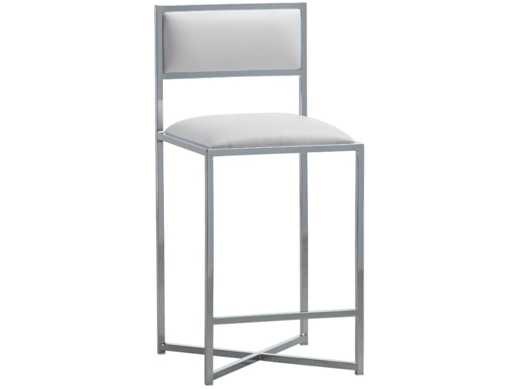 Amalfi X-Base Counter Stool in White Leather - image 4