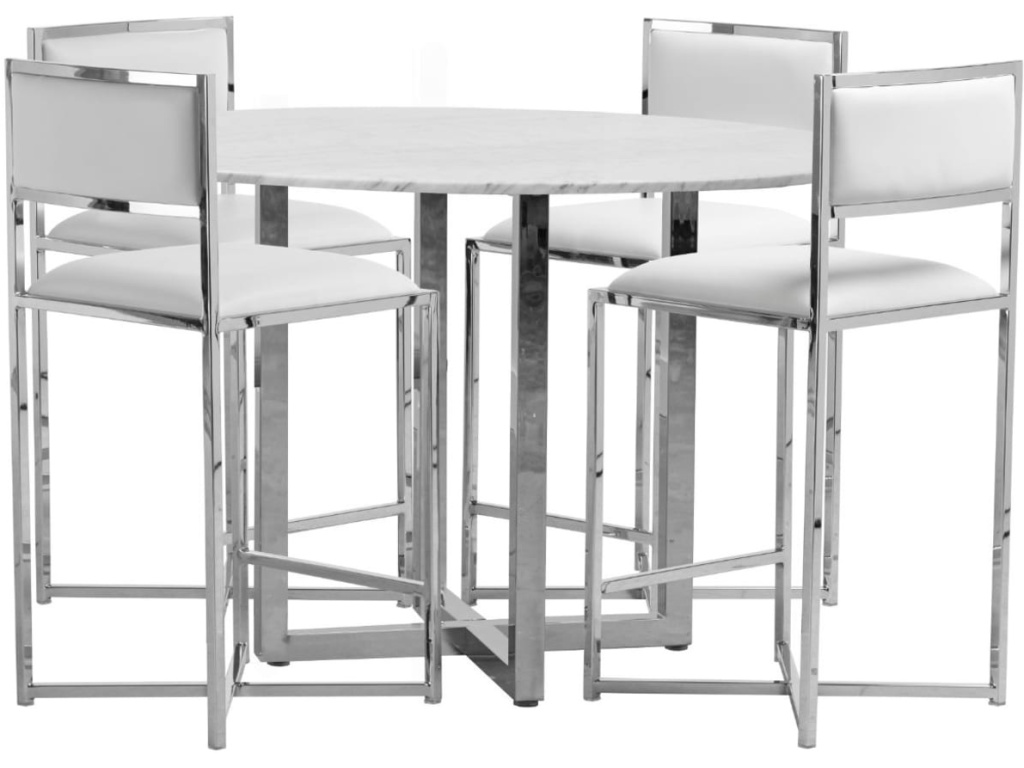 Amalfi X-Base Counter Stool in White Leather - image 5