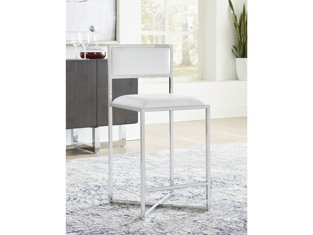 Amalfi X-Base Counter Stool in White Leather - main image