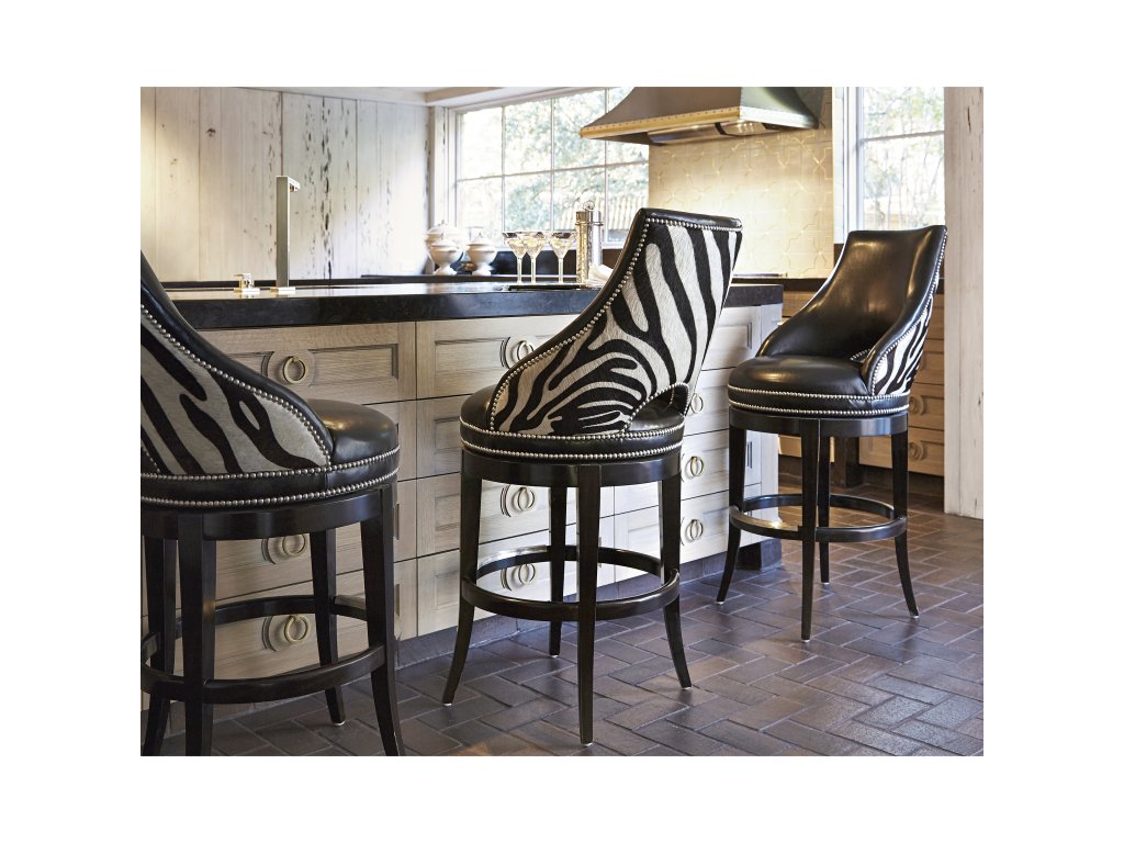 Zebrano Swivel Counter Stool - image 2