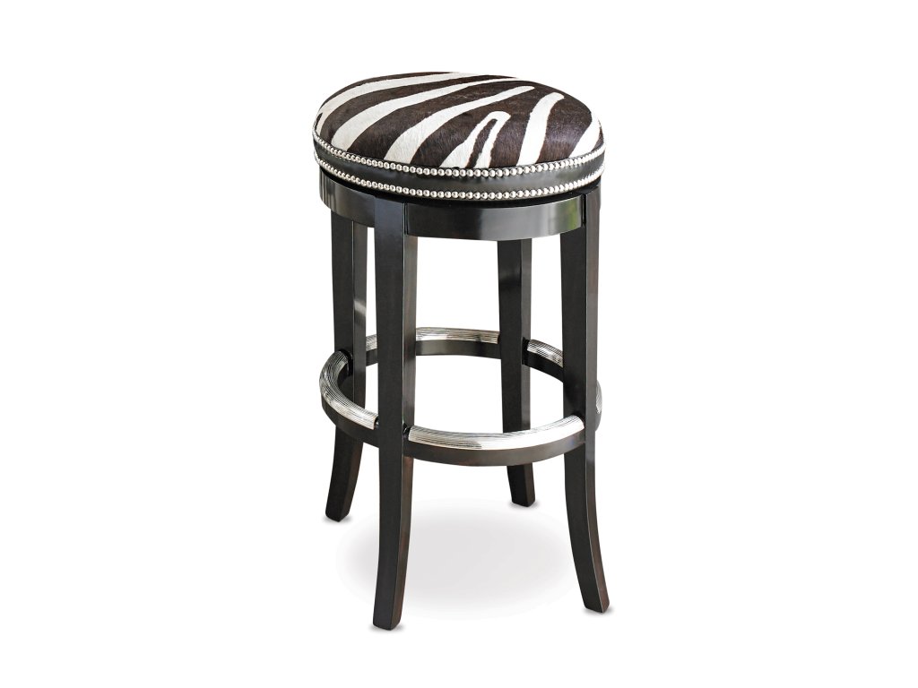 Zebrano Swivel Counter Stool - Backless - main image