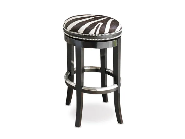Zebrano Swivel Counter Stool - Backless