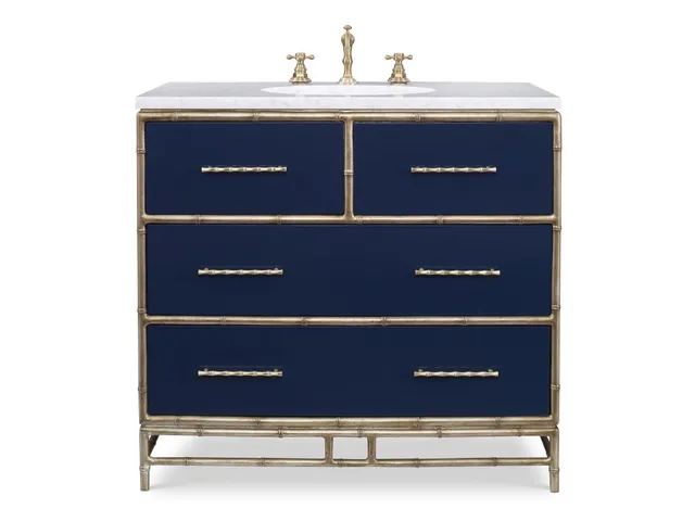 Chinoiserie Sink Chest - Cadet Blue - Alternative View