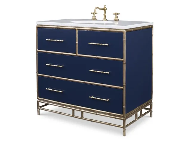Chinoiserie Sink Chest - Cadet Blue