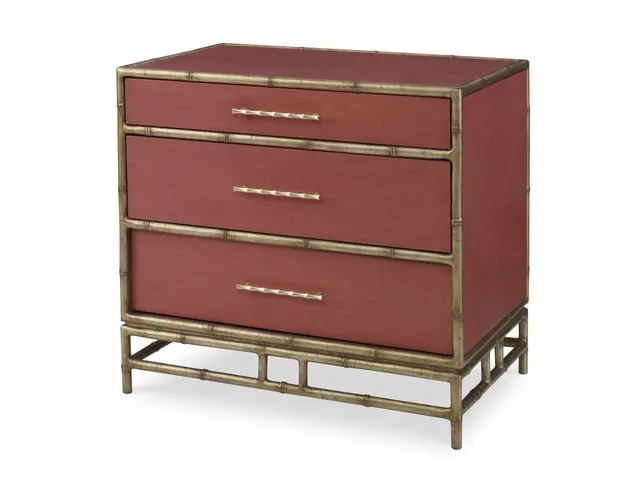 Chinoiserie Nightstand - Coral