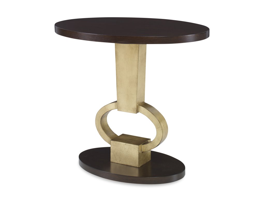 Vision Accent Table - Walnut / Gold Leaf - main image