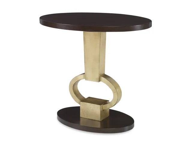 Vision Accent Table - Walnut / Gold Leaf
