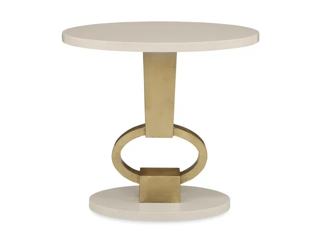 Vision Accent Table - Linen / Gold Leaf - Alternative View