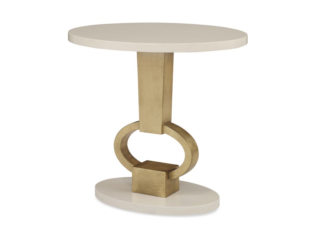 Vision Accent Table - Linen / Gold Leaf - main image