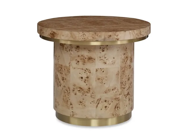 Burl Round End Table w/ Clear Coat