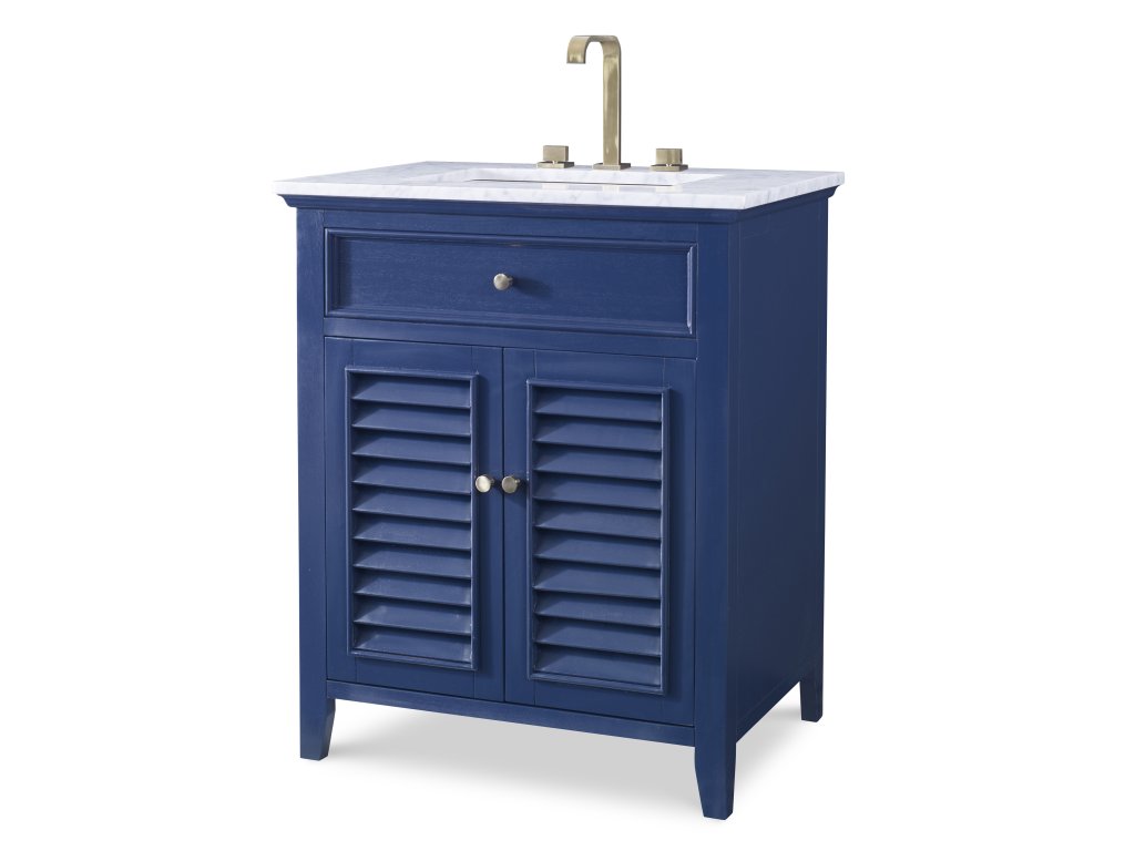 Louvered Medium Sink Chest - Cadet Blue - main image