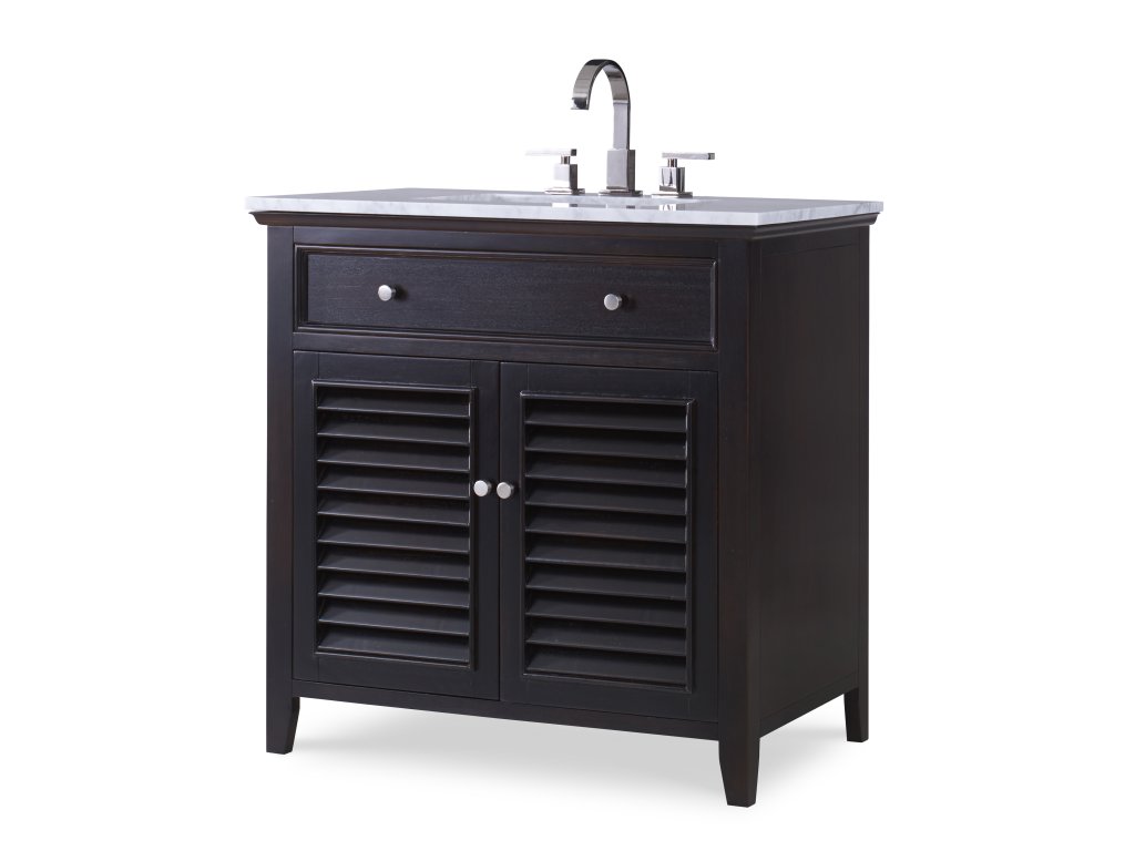 Louvered Sink Chest - Rubbed Raven - main image