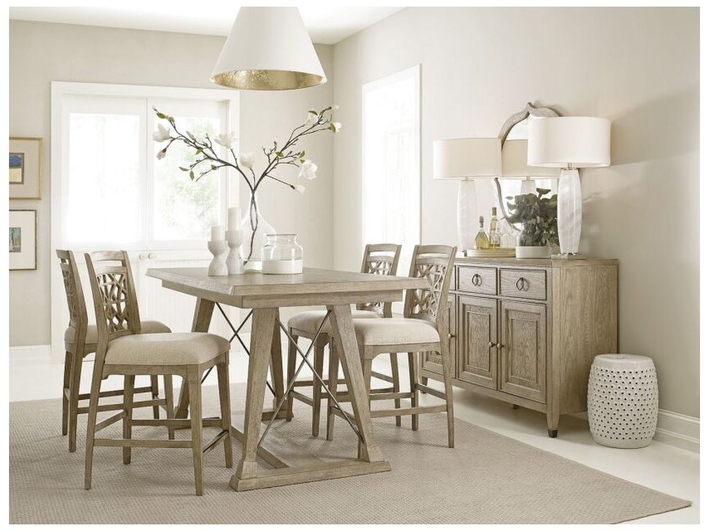 Clayton Counter Height Trestle Table Complete - main image