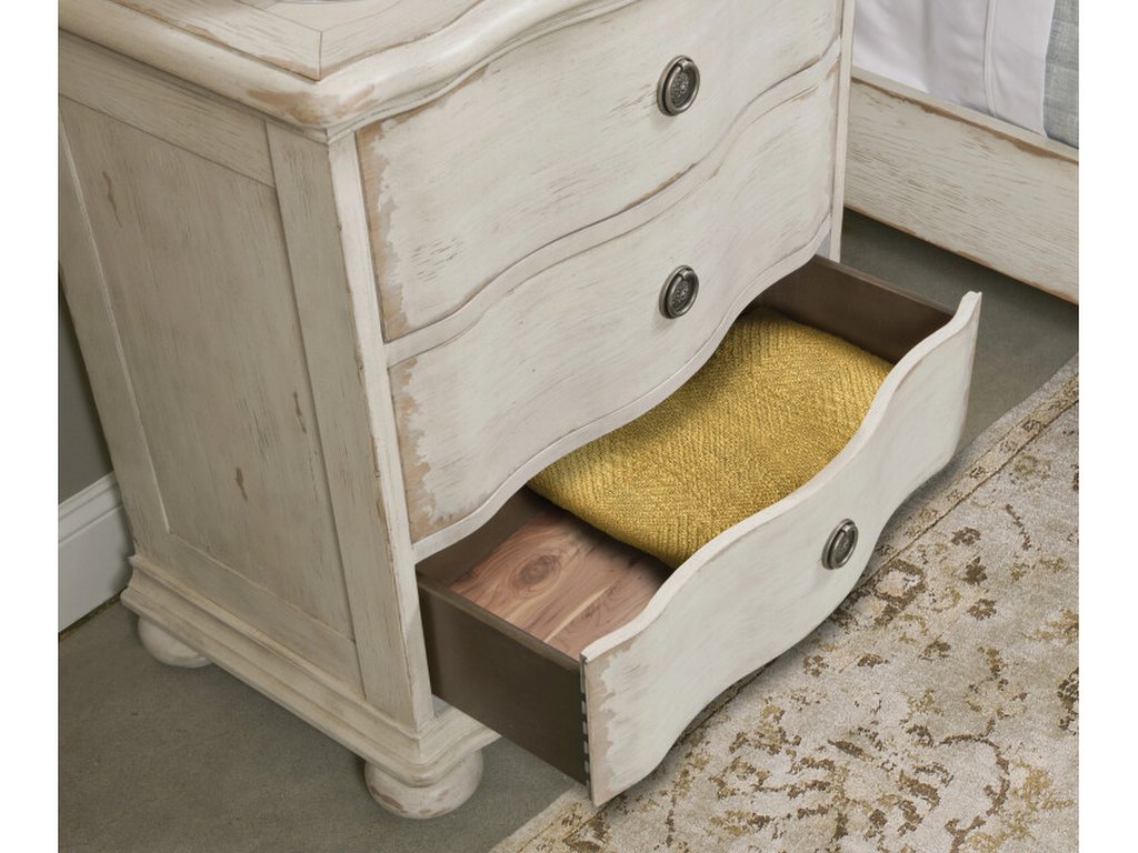 Helene Three Drawer Nightstand - Creme - image 1