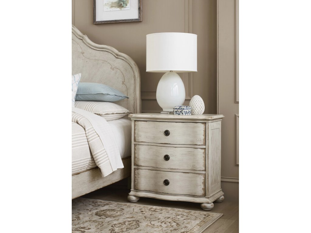 Helene Three Drawer Nightstand - Creme - main image