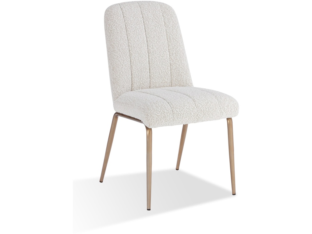Apollo Upholstered Dining Chair in Ricotta Boucle and Brushed Bronze Metal - image 2