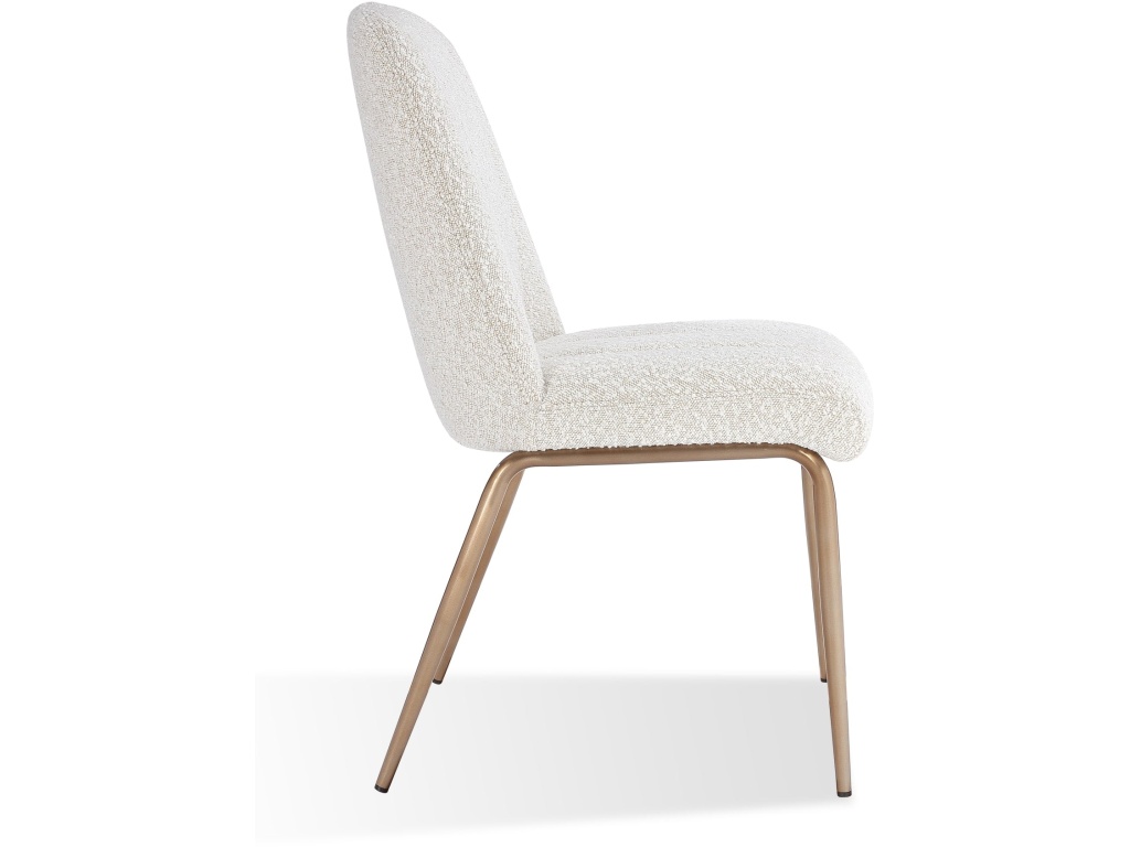Apollo Upholstered Dining Chair in Ricotta Boucle and Brushed Bronze Metal - image 3