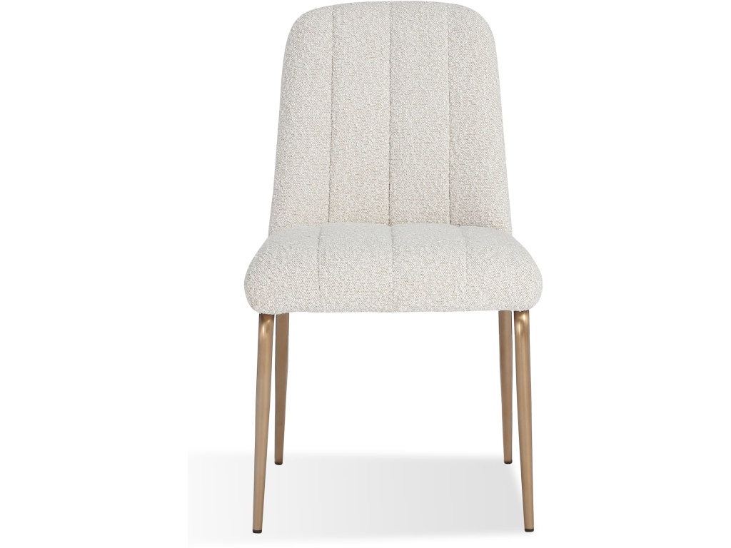 Apollo Upholstered Dining Chair in Ricotta Boucle and Brushed Bronze Metal - image 4