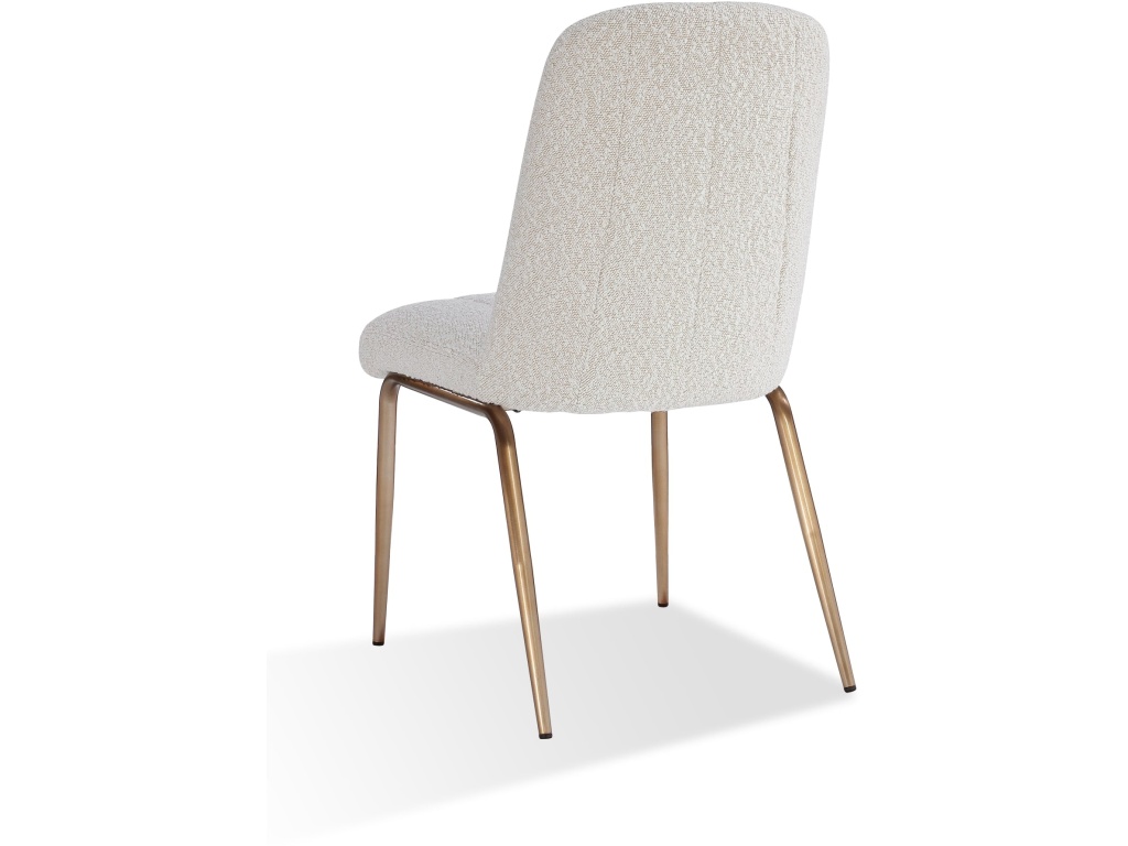 Apollo Upholstered Dining Chair in Ricotta Boucle and Brushed Bronze Metal - image 5