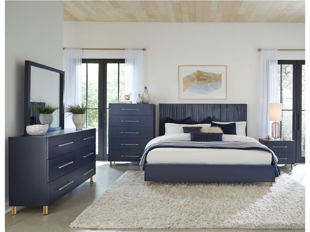 Argento Beveled Glass Wall or Dresser Mirror in Navy Blue - image 2