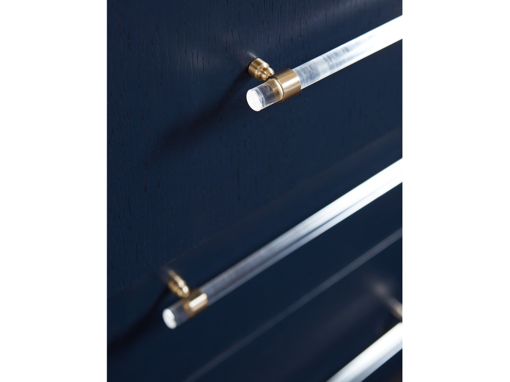 Argento Five Drawer Chest in Navy Blue and Burnished Brass (2024) - image 1