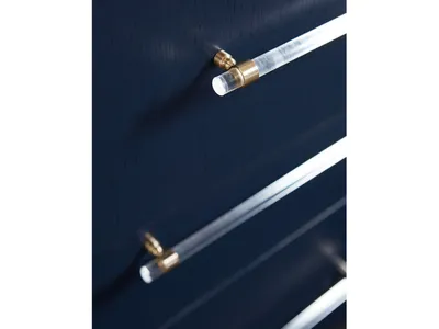 Argento Five Drawer Chest in Navy Blue and Burnished Brass (2024) - Alternative View