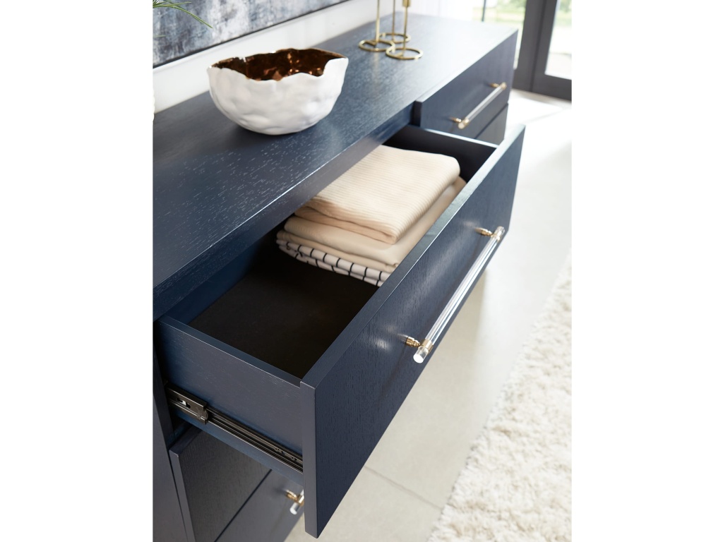 Argento Six Drawer Dresser in Navy Blue and Burnished Brass (2024) - image 1
