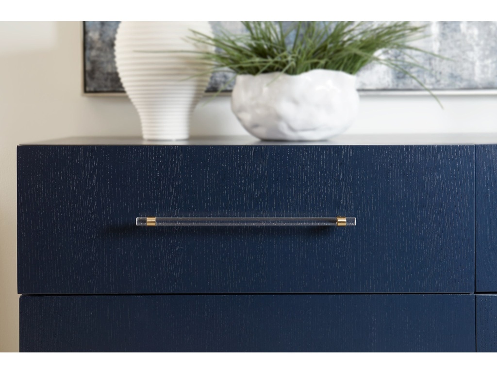 Argento Six Drawer Dresser in Navy Blue and Burnished Brass (2024) - image 2