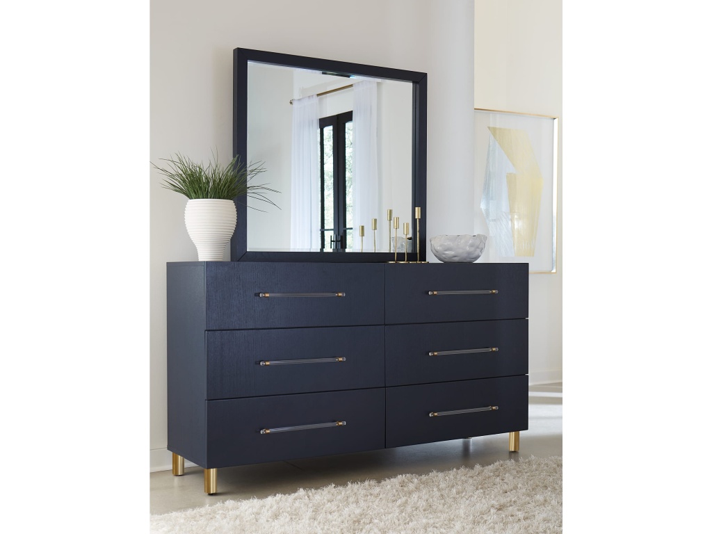 Argento Six Drawer Dresser in Navy Blue and Burnished Brass (2024) - image 3
