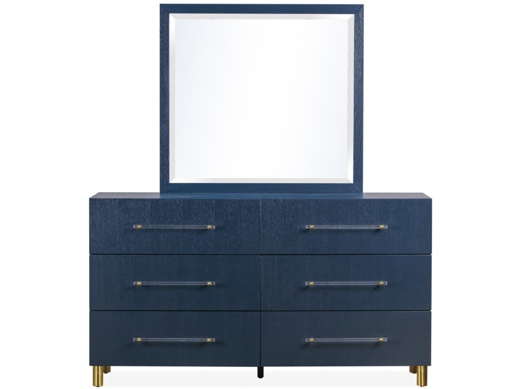 Argento Six Drawer Dresser in Navy Blue and Burnished Brass (2024) - image 5