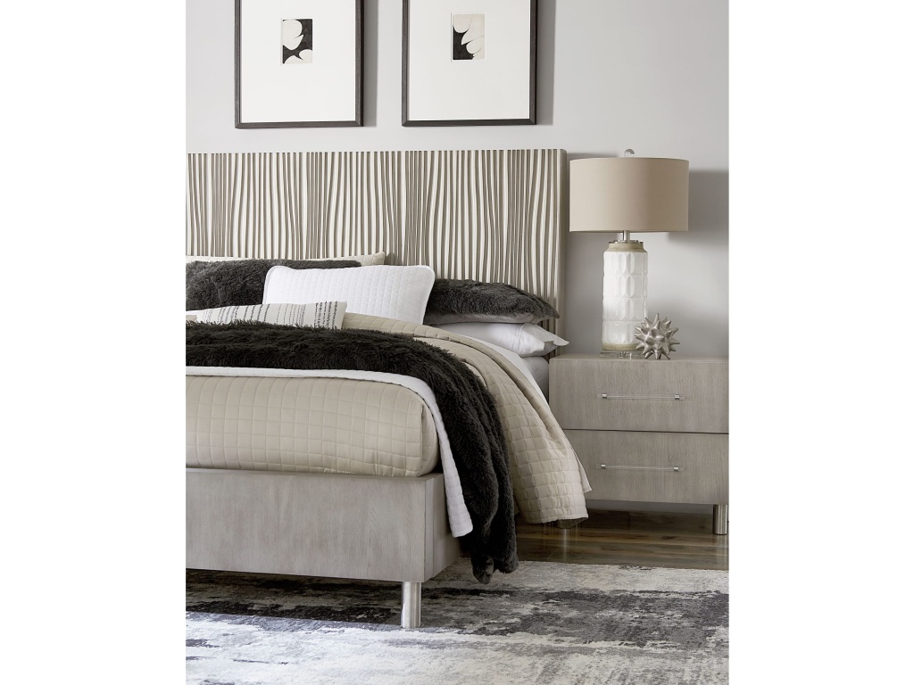 Argento Wave-Patterned Bed in Misty Grey - image 1