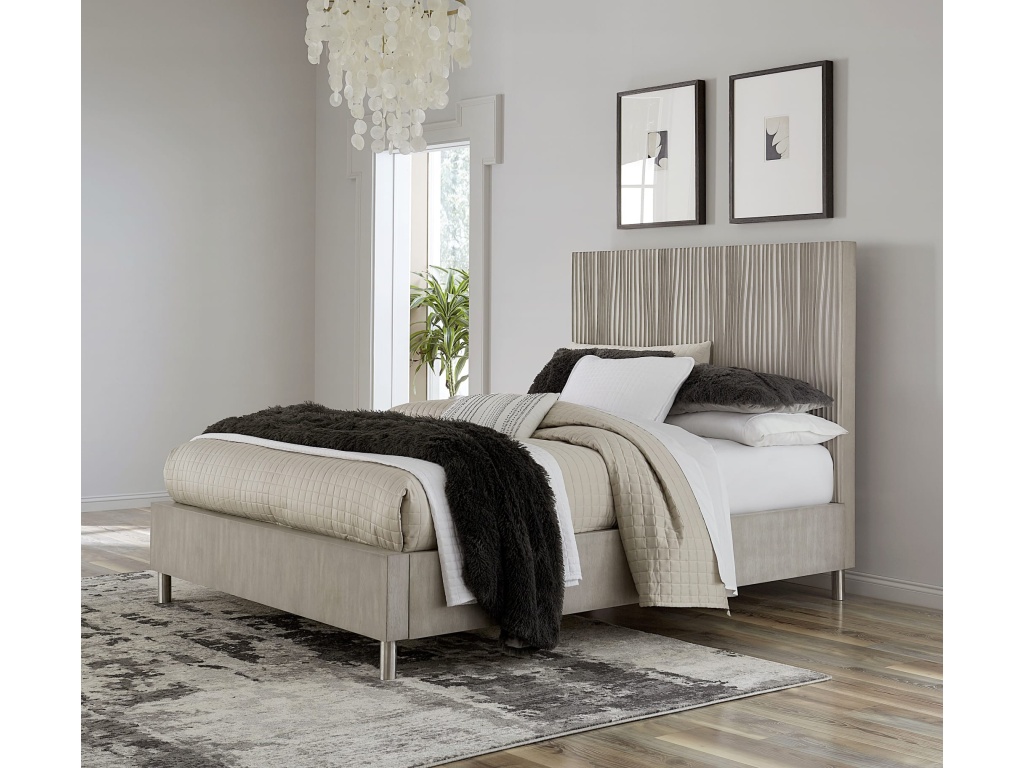 Argento Wave-Patterned Bed in Misty Grey - image 7
