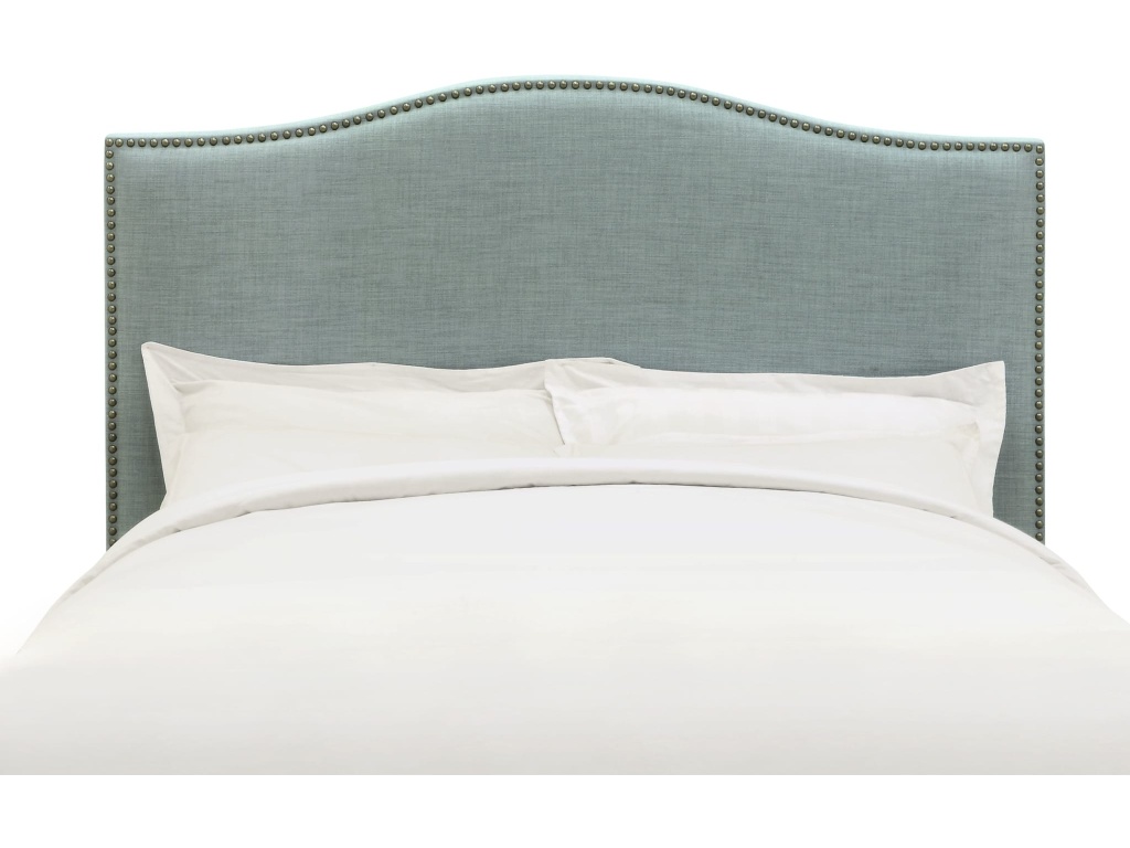 Ariana Camelback Upholstered Headboard in Bluebird Linen - image 4