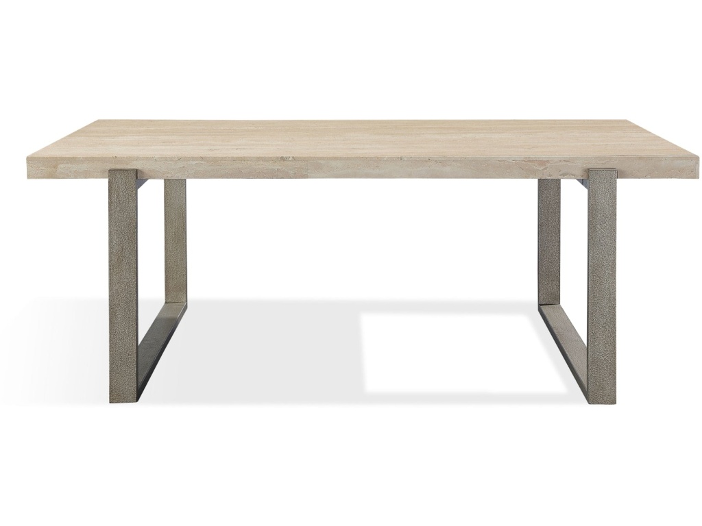 Ariela Natural Travertine Coffee Table with Bronze Metal Base - image 5