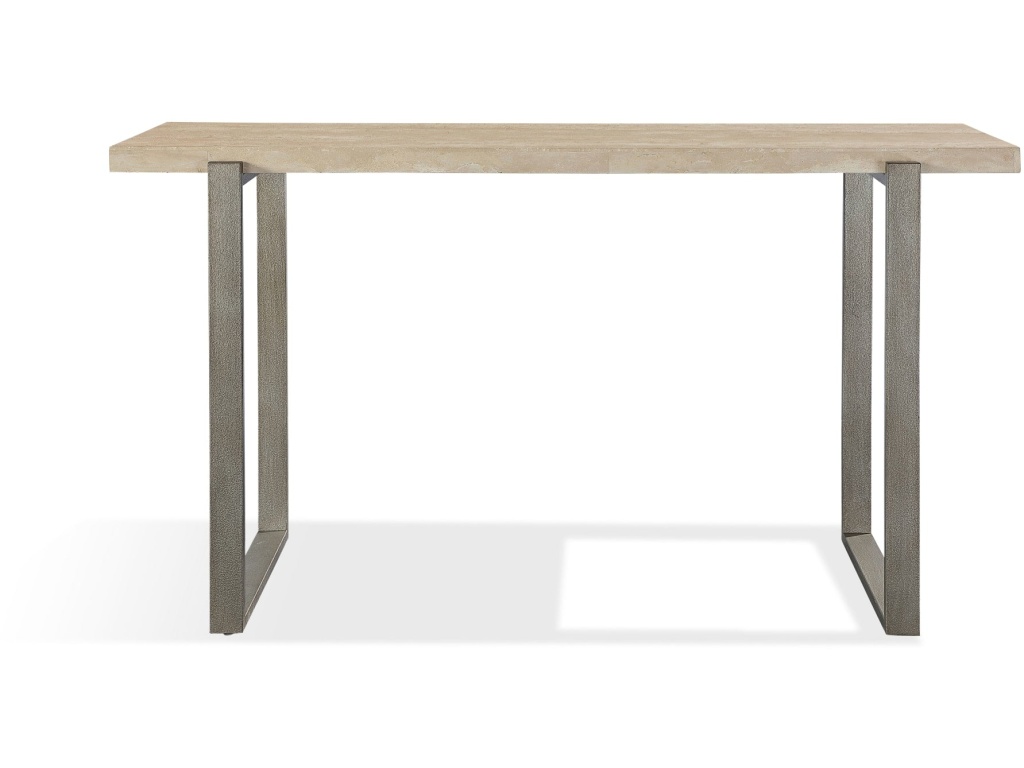 Ariela Natural Travertine Console Table with Bronze Metal Base - image 5