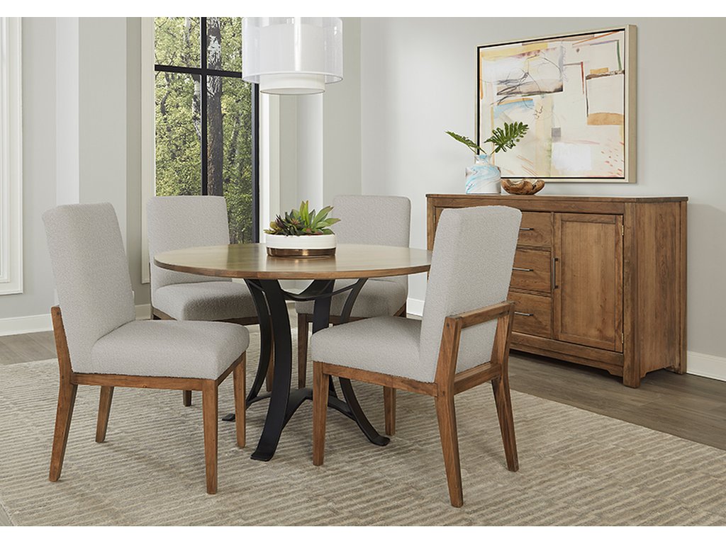 48 Inch Round Table W/ Metal Base - image 3