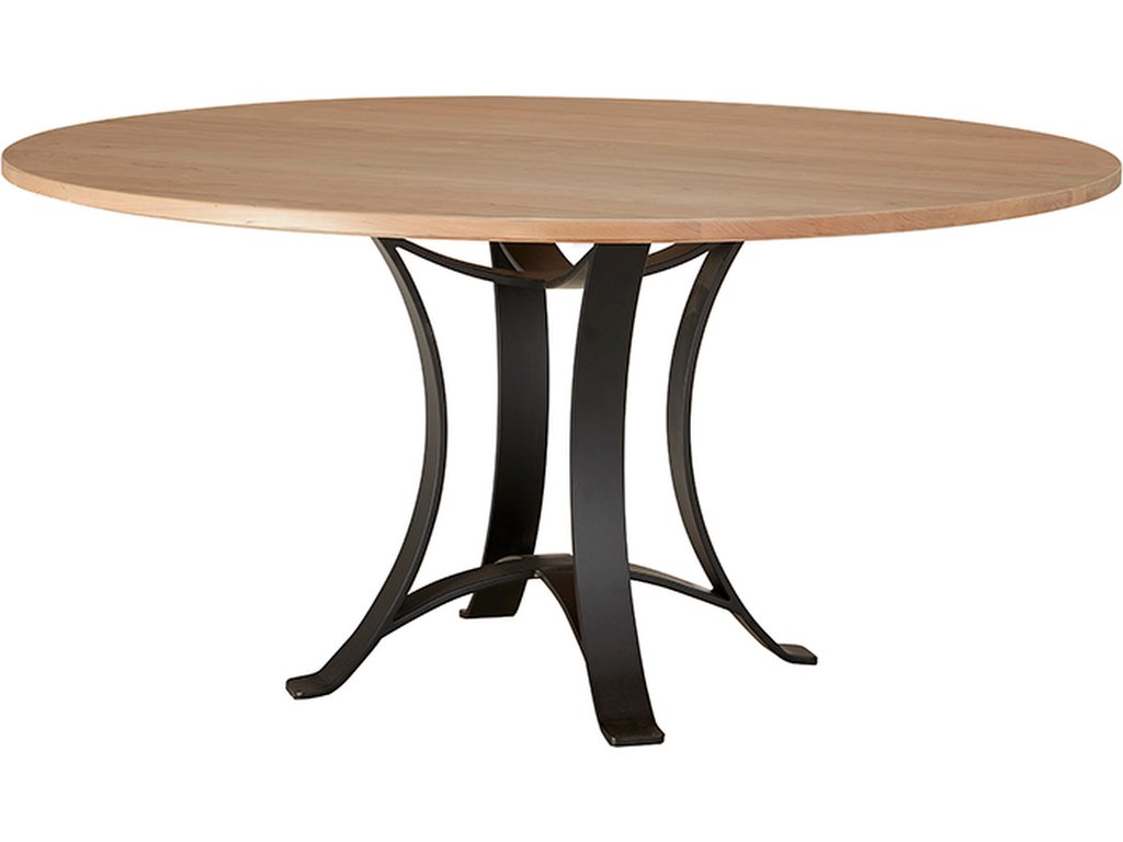 60 Inch Round Table W/ Metal Base - image 1
