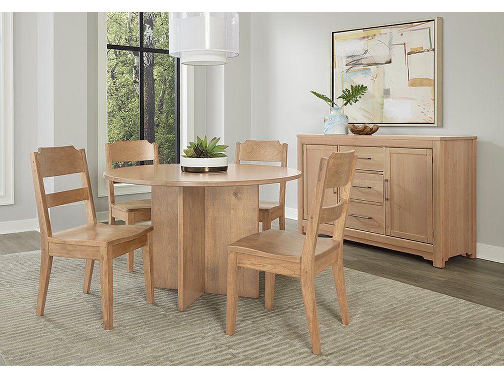 60 Inch Round Table W/ Wood Base - image 1