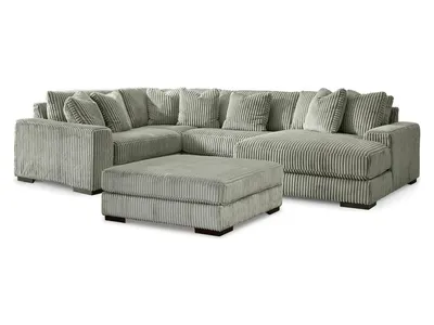 Lindyn 4-Piece Sectional with Chaise and Oversized Accent Ottoman