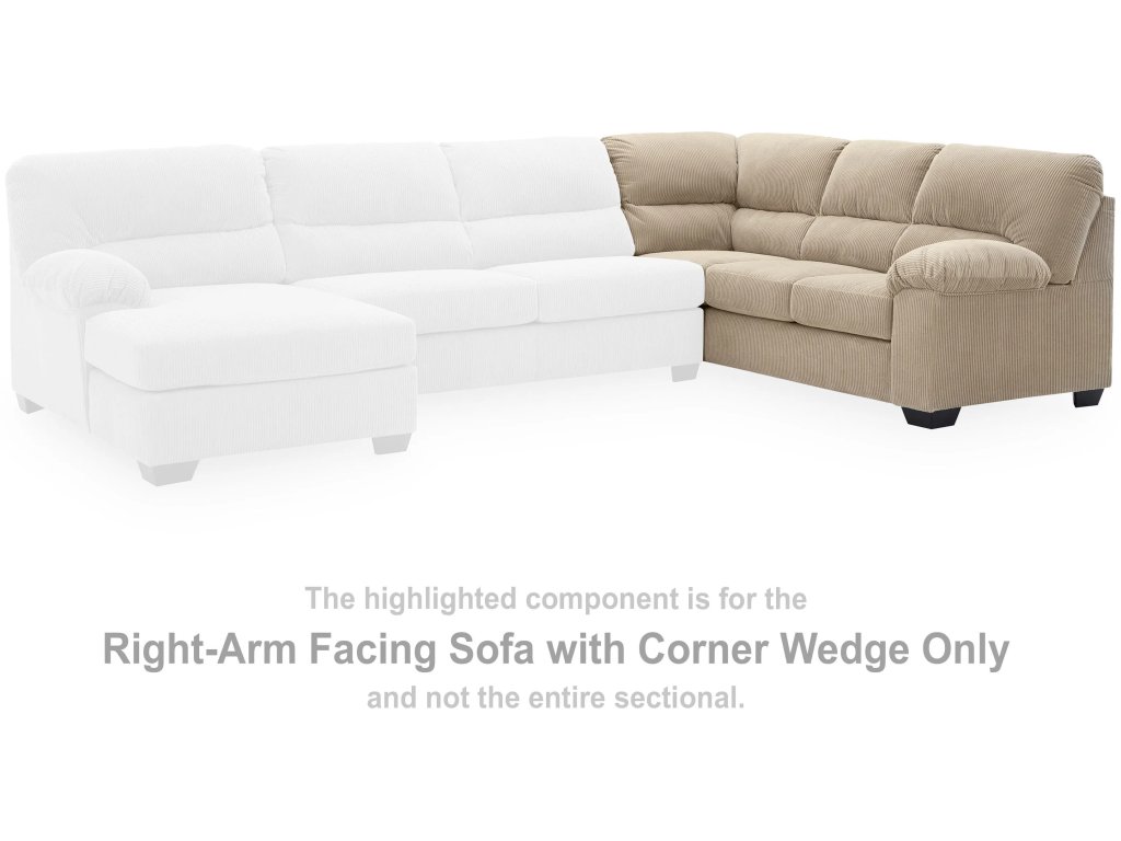 SimpleJoy Right-Arm Facing Sofa with Corner Wedge - image 1