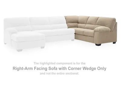 SimpleJoy Right-Arm Facing Sofa with Corner Wedge