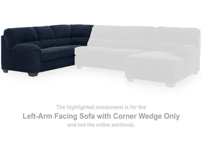 SimpleJoy Left-Arm Facing Sofa with Corner Wedge - Alternative View