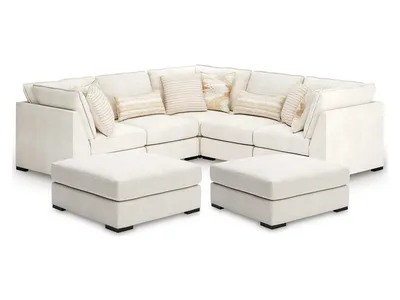 Donelson Creek 5-Piece Sectional and 2 Oversized Ottomans