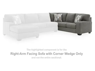 Clarington Right-Arm Facing Sofa with Corner Wedge - Alternative View