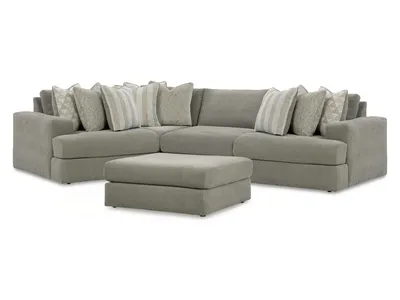 Avaliyah 4-Piece Sectional and Oversized Accent Ottoman
